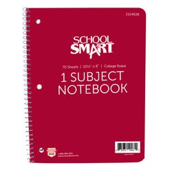 Image for School Smart Spiral College Ruled Notebook, 8 x 10-1/2 Inches from School Specialty