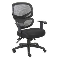 Image for Lorell Fabric Seat Mesh Back Executive Chair, 27 x 27 x 40-1/2 in, Black from School Specialty