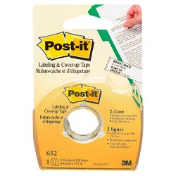 Image for Post-it Removable Labeling and Cover-Up Tape, 1/3 Inch x 58-1/3 Feet, White from School Specialty