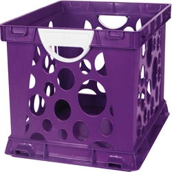 Image for Storex 2-Color Large Crate with Handles, Purple Vine/White from School Specialty