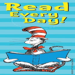 Image for Eureka Dr. Seuss Cat in the Hat Read Every Day Bookmark, 6 x 2 Inches, Pack of 36 from School Specialty