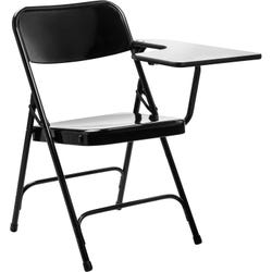 Image for National Public Seating 5200 Premium Folding Chair with Grey Nebula Left Table Arm, Steel, Black Frame, Pack of 2 from School Specialty