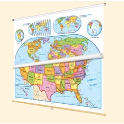 Image for Nystrom Readiness United States and World Combo Map Set, 65 x 53 Inches from School Specialty