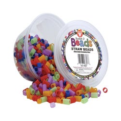 Image for Hygloss Straw Beads, Assorted Solid Colors, Set of 1000 from School Specialty