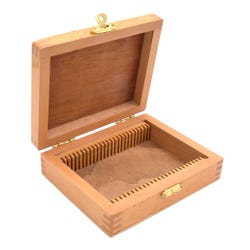 Image for Eisco Labs Wooden Slide Box, With Metal Latch, Holds 25 Slides from School Specialty