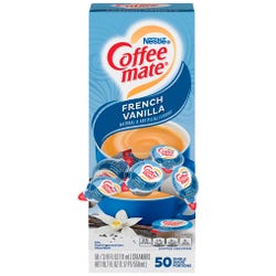 Image for Coffee mate Liquid Creamer Singles, .38 oz, French Vanilla, Pack of 50 from School Specialty
