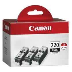 Image for Canon Ink Toner Cartridge, PGI220BK3PK, Black. Pack of 3 from School Specialty