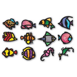 Image for Roylco Stained Glass Frames, 8 x 10 Inches, Tropical Fish, 24 Pieces from School Specialty