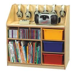 Image for Childcraft Mobile Audio Station with 3 Trays, 29-3/4 x 16-1/2 x 29-3/4 Inches from School Specialty