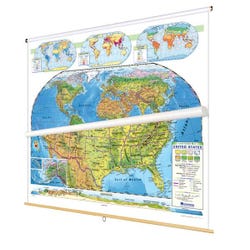Image for Nystrom Land Cover United States and World Map Set from School Specialty