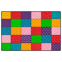 Image for Childcraft ABC Furnishings Pattern Squares Carpet, 4 Feet x 6 Feet, Rectangle from School Specialty