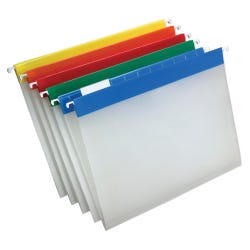 Image for Pendaflex EasyView Poly Hanging File Folder, Letter Size, 1/5 Cut Tabs, Assorted Colors, Pack of 25 from School Specialty