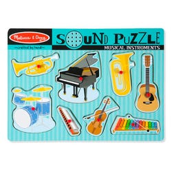 Image for Melissa & Doug Wooden Musical Instruments Sound Puzzle, 8 Pieces with Board from School Specialty