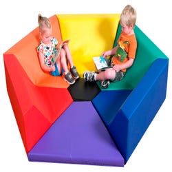 Image for Childrens Factory Hexagon Happening Hollow Seating, 7 Pieces, 75 x 65 x 14 Inches, Multiple Colors from School Specialty