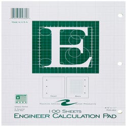 Image for Roaring Spring Engineer Calculation Pad, 8-1/2 x 11 Inches, Graph Ruled, Green, 100 Sheets from School Specialty