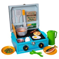 Image for Melissa & Doug Let's Explore Wooden Camp Stove Play Set, 24 Pieces from School Specialty