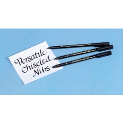 Image for Yasutomo Y and C Water Based Calligraphy Markers, Chisel Tip, Assorted Sizes, Black, Pack of 3 from School Specialty