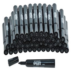 Image for School Smart Non-Toxic Permanent Markers, Broad Chisel Tip, Black, Pack of 48 from School Specialty