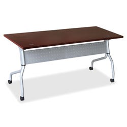 Image for Lorell Mahogany Flip Top Training Table, 72 x 23-5/8 x 29-1/2 Inch from School Specialty