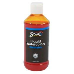 Image for Sax Liquid Washable Watercolor Paint, Yellow-Orange, 8 Ounce from School Specialty