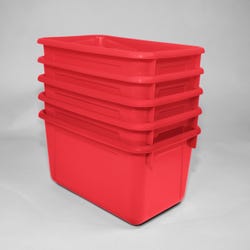 Image for School Smart Storage Tray, 7-7/8 x 12-1/4 x 5-3/8 Inches, Red, Pack of 5 from School Specialty