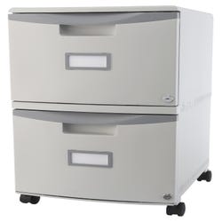 Image for Storex Mobile Double File Drawer for Hanging Files, 2 Drawers, Gray from School Specialty