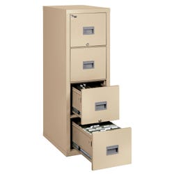 Image for FireKing Patriot 4 Drawer Vertical File Cabinet, 17-3/4 x 25-1/16 x 52-3/4 Inches, Parchment from School Specialty