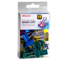 Image for Officemate Easy Grip Binder Clips, Metallic, Small, Pack of 24 from School Specialty