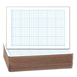 Image for Flipside Dry Erase Rectangle Graph Quadrant Lined/Plain Two-Sided Boards, 12 x 18 Inch, Pack of 24 from School Specialty