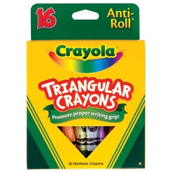 Image for Crayola Anti-Roll Triangular Crayon, Assorted Colors, Set of 16 from School Specialty