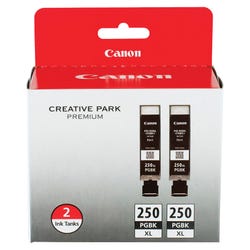 Image for Canon Ink Toner Cartridge, PGI250XL2PK, Black, Pack of 2 from School Specialty