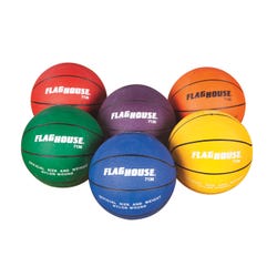 Image for Flying Colors Rubber Basketball, Size 5, Assorted Colors, Set of 6 from School Specialty