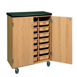 Image for Diversified Spaces Mobile Tote Tray Storage Cabinet, 48 x 24 x 41-1/2 Inches, Oak, Earth-Friendly UV Finish from School Specialty
