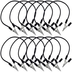 Image for Eisco Labs Connecting Leads, Alligator Clip Ends, 12 Inches, Black, Pack of 12 from School Specialty