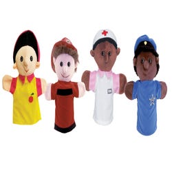Image for Get Ready Kids Community Worker Puppets, 12 Inches, Assorted Designs, Set of 4 from School Specialty