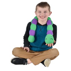 Image for Abilitations Small Weighted Shoulder Caterpillar, 29 x 3 Inches, 2 Pounds, Green/Purple from School Specialty