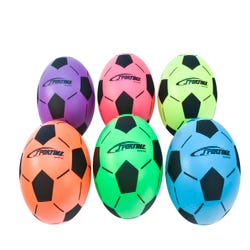 Image for Sportime Neon Techno-Coat Soccer Balls, Medium Bounce, 8 Inches, Set of 6, Assorted Colors from School Specialty