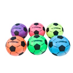 Image for Sportime Neon Techno-Coat Soccer Balls, Medium Bounce, 8 Inches, Set of 6, Assorted Colors from School Specialty