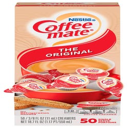 Image for Coffee mate Original Regular Single-Serving Liquid Creamer, 0.38 oz, Pack of 50 from School Specialty