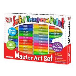 Pencil Grip Kwik Stix Solid Tempera Paints Master Art Set, Original Size, Assorted Colors, Set of 60 Item Number 2091236