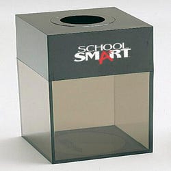 Image for School Smart Magnetic Paper Clip Dispenser, 1-5/8 x 1-5/8 x 2-3/4 Inches, Smoke Base, Black Top from School Specialty