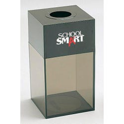 School Smart Magnetic Paper Clip Dispenser, 1-5/8 in L X 1-5/8 in W X 2-3/4 in H, Smoke Base, Black Top 060867