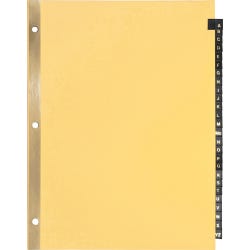 Image for Business Source Black Leather Preprinted Tab Dividers, A to Z, 8-1/2 x 11 Inches from School Specialty