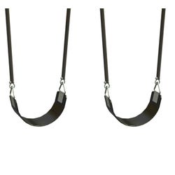 Image for Burke Double Swing Seat with PVC Chain, 8 ft Beam Height, Molded Rubber, Black from School Specialty