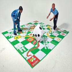 Image for DOM Giant Snakes & Ladders Game, Set Includes 1 Giant Mat, 8 Stakes and 1 Giant Inflatable Die from School Specialty