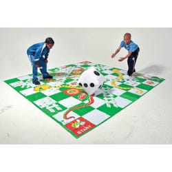 Image for DOM Giant Snakes & Ladders Game, Set Includes 1 Giant Mat, 8 Stakes and 1 Giant Inflatable Die from School Specialty