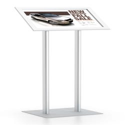 Image for Testrite Visual EasyOpen SnapFrame Double Pole Pedestal Stands, 17 x 11 Inches, Silver from School Specialty