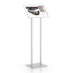 Image for Testrite Visual EasyOpen SnapFrame Double Pole Pedestal Stands, 17 x 11 Inches, Silver from School Specialty