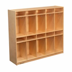 Image for Childcraft Coat Locker with Book Shelves, 10 Sections, 53-3/4 x 14-1/4 x 48 Inches from School Specialty