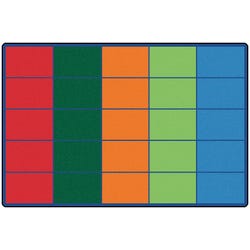 Carpets for Kids Colorful Rows Seating Carpet, 6 x 9 Feet, Rectangle, Multicolored, Item Number 1536818